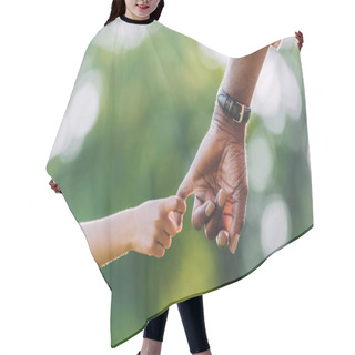 Personality  Grandfather And Granddaughter Holding Hands  Hair Cutting Cape
