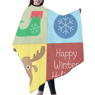 Personality  Patchwork With Christmas Motifs. Hair Cutting Cape