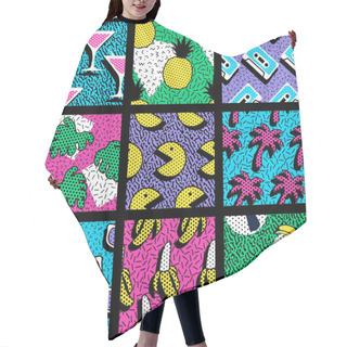 Personality  Set Of Vibrant 80's Patterns Hair Cutting Cape