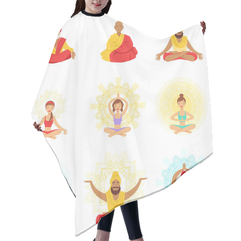 Personality  Yogis And Sages, People In The Lotus Position, Expansion Of Consciousness And Meditation Hair Cutting Cape