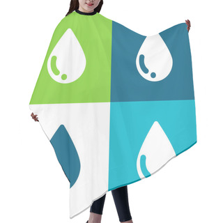 Personality  Blood Drop Flat Four Color Minimal Icon Set Hair Cutting Cape