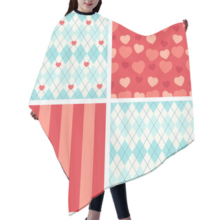 Personality  Set Of Patterns With Hearts And Polka Dots Hair Cutting Cape