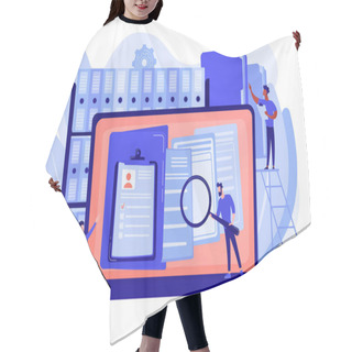 Personality  Records Management Concept Vector Illustration Hair Cutting Cape