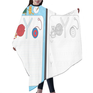 Personality  Alphabet Tracing Worksheet Hair Cutting Cape