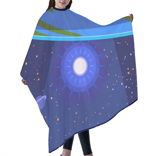 Personality  2d Illustration. Cartoon Space Background Picture. Deep Vast Space.Stars, Planets And Moons. Various Science Fiction Creative Backdrops. Space Art. Alien Planets. Hair Cutting Cape