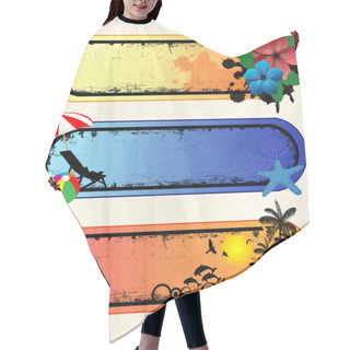 Personality  Set Of Tropical Banners Hair Cutting Cape