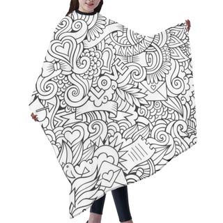 Personality  Doodles Abstract Love Vector Sketchy Seamless Pattern Hair Cutting Cape
