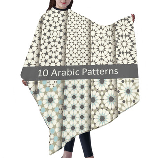 Personality  Set Of Ten Seamless Vector Arabic Traditional Geometric Patterns.design For Covers, Packaging, Textile Hair Cutting Cape