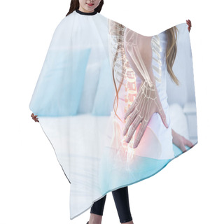 Personality  Woman With Back Pain Hair Cutting Cape