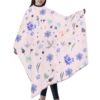 Personality  Spring Floral Meadow Pattern Hair Cutting Cape