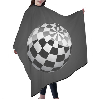Personality  Black And White Checkered Sphere. Vector Illustration. Hair Cutting Cape