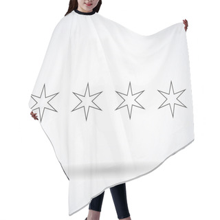 Personality  Stars Hexagonal Silhouettes Outlines Element Chicago Flag Isolated On White Background, Vector Illustration Hair Cutting Cape