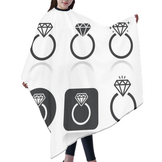Personality  Diamond Engagement Ring Vector Icon Hair Cutting Cape