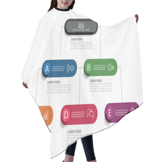 Personality  Infographic Design Template With Place For Your Data. Vector Illustration. Hair Cutting Cape