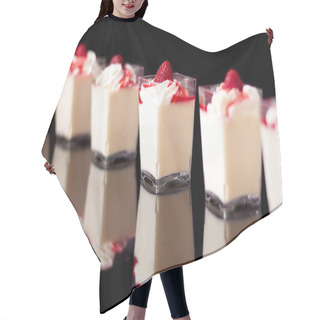 Personality  Panacotta, Italian Dessert Made With Cream, Isolated On Black Hair Cutting Cape