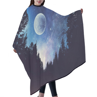 Personality  Full Moon In Night Starry Sky Hair Cutting Cape