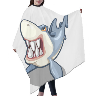Personality  Evil Shark With Sharp Teeth, Isolated Vector Hair Cutting Cape