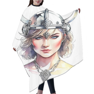 Personality  Portrait Of Medeival Warrior Hair Cutting Cape