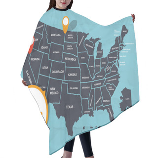 Personality  Hand Made Map Of America Hair Cutting Cape