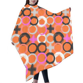 Personality  Pattern With Painted Circles And Crosses Hair Cutting Cape