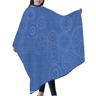 Personality  Blueprint Background With Cogs Hair Cutting Cape