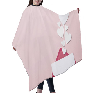 Personality  Love Letter. White Card With Red Paper Envelope Mock Up Hair Cutting Cape