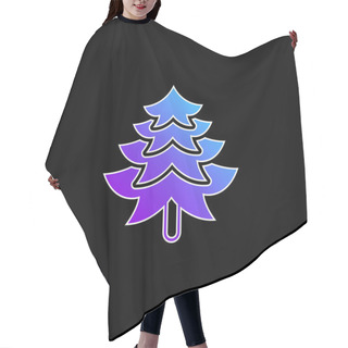 Personality  Big Pine Tree Shape Blue Gradient Vector Icon Hair Cutting Cape