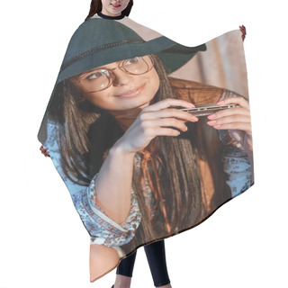 Personality  Bohemian Woman With Harmonica Hair Cutting Cape