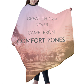 Personality  Inspirational Quote On Blurred  Cities Scape  Background Hair Cutting Cape