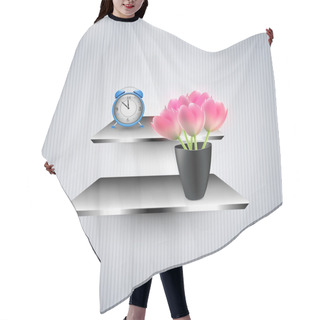 Personality  Alarm Clock And Flowers Hair Cutting Cape