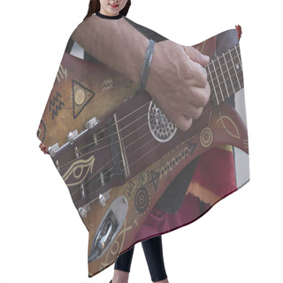 Personality  Musician Plays On Weird Guitar Hair Cutting Cape