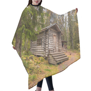 Personality  Traditional Wooden Wilderness Hut In Oulanka National Park, Finland Hair Cutting Cape