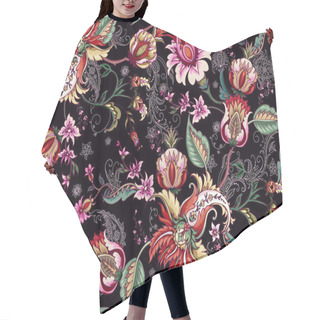 Personality  Tropical Fantasy Floral Seamless Pattern  Hair Cutting Cape