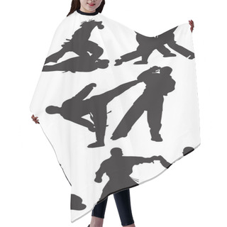 Personality  Karate Silhouette Vector Hair Cutting Cape