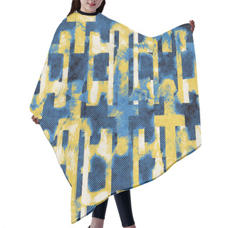 Personality  Seamless Abstract Vibrant Blue And Yellow Pattern For Print Hair Cutting Cape