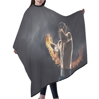 Personality  Box Fighter Trainning Outdoor . Mixed Media Hair Cutting Cape