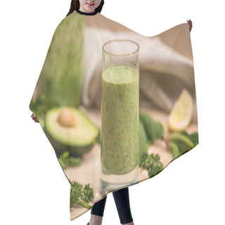 Personality  Green Smoothie And Ingredients  Hair Cutting Cape
