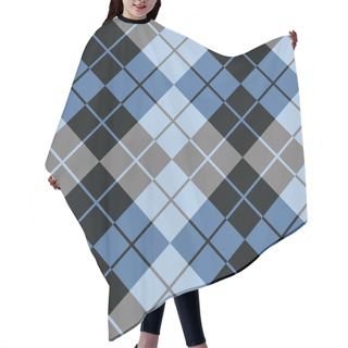 Personality  Argyle Design In Black And Blue Hair Cutting Cape