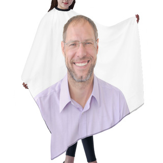 Personality  Smiling Men Isolated On The White Background Hair Cutting Cape