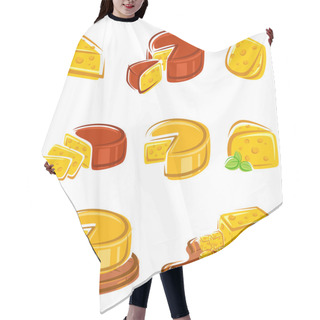 Personality  Cheese Set. Vector Hair Cutting Cape
