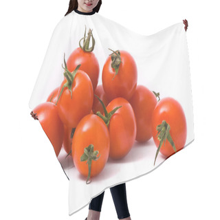 Personality  Cherry Tomatoes On Studio White Hair Cutting Cape