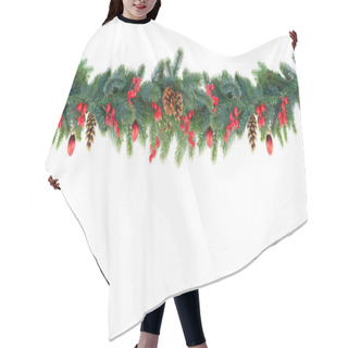 Personality  Christmas Garland On White Hair Cutting Cape