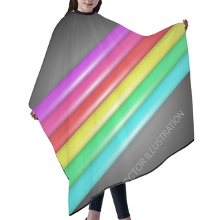 Personality  Rainbow Gradient Lines - Vector Illustrations Hair Cutting Cape
