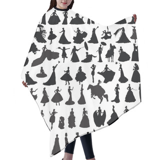 Personality  Set Of Silhouettes Of Brides Hair Cutting Cape