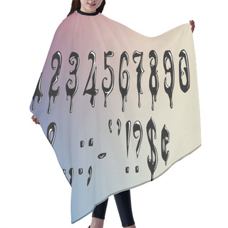 Personality  Wax Black Numbers 0-9 And Punctuation Marks Hair Cutting Cape