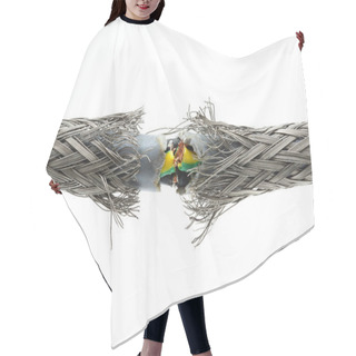 Personality  Torn Damaged Power Cable Hair Cutting Cape