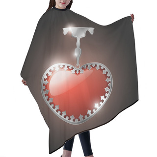 Personality  Vector Jewel Heart. Vector Illustration. Hair Cutting Cape