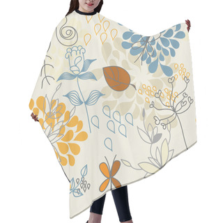 Personality  Vector Autumn Flower Illustration Hair Cutting Cape