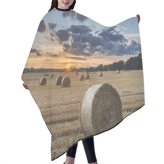 Personality  Beautiful Countryside Landscape Image Of Hay Bales In Summer Fie Hair Cutting Cape