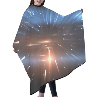 Personality  Time Warp, Traveling In Space. Hair Cutting Cape